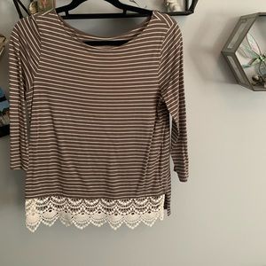 Brown and Cream Top